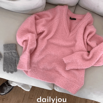 Rotis Basic Wool Raglan V-Neck Knit