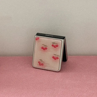 Blur Cherry Galaxy Z-Flip Fold 8 Epoxy Silver Bumper Case