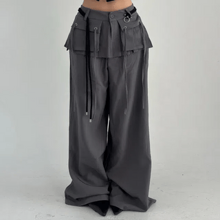 Pocket Pleats Skirt Pants