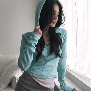 Servan Slim Fit Warmer Half-Zip Hoodie Long Sleeve T-Shirt