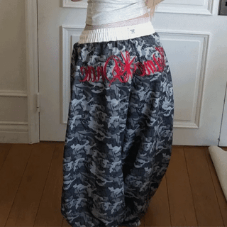 Front laceup marbling pants