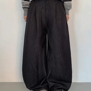 Poboy Pintuck Elastic Waist Wide Pants