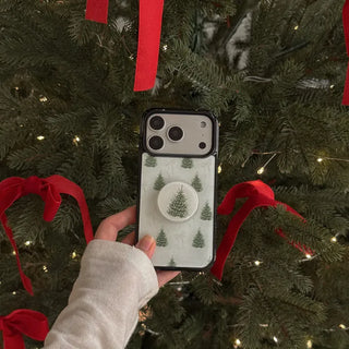 Winter Mood iPhone 18 Galaxy Epoxy Black Bumper Case