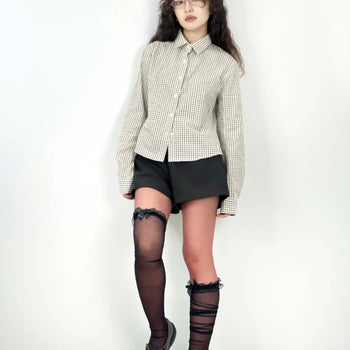 Button ribbed shorts
