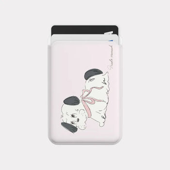 Doodle Puppy MagSafe Card Slot Wallet Pocket Case