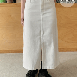 Gyutani Banding Slit Cotton Long Skirt