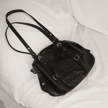 Mackent Vintage Pocket Shoulder Bag