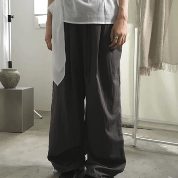 Way Nylon Elastic Waist Pants (4 colors)