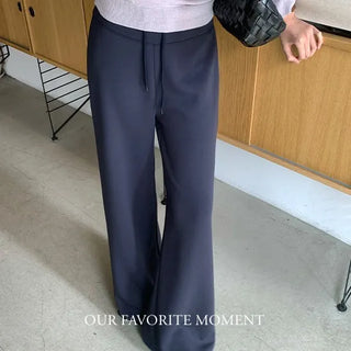Stretchy Elastic Waist Wide Pants