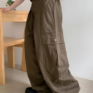 Maina Elastic Strap Wide Cargo Pants