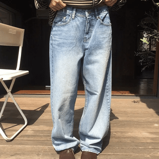 FADED CRASH Damaged Wide Denim Pants