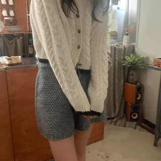 Lovely Color Block Cable Knit Cardigan