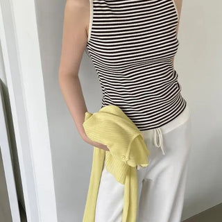 Nigel Summer Ribbed Shirred Sleeveless