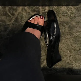 POP Square Wedge Heel Mule