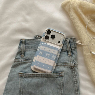 Ribbon Knit MagSafe Card Slot Wallet Pocket Case