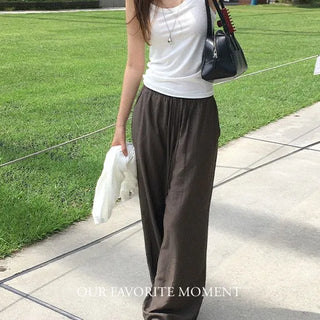 Air Wrinkle Elastic Waist Wide Pants  *New Colors Added
