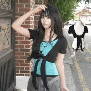Slim Short Sleeve Knot Cardigan
