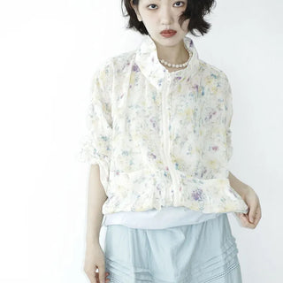 Flower print cropped jumper