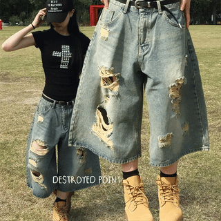 denim vintage Bermuda pants