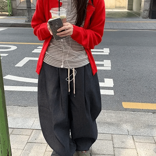 Illuni Non-Fade Balloon Elastic Waist Pants