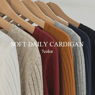Sherbet Soft Ribbed Daily Cardigan