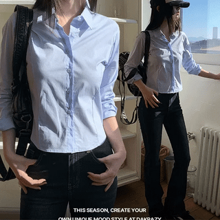 Lucy Cutout Stretch Crop Shirt