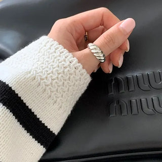 Freya Silver Bold Twist Ring