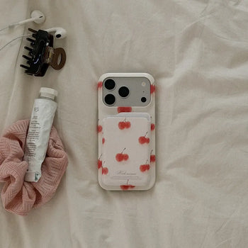 Hazy Cherry MagSafe Card Slot Wallet Pocket Case