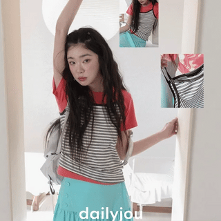 Raphael Stripe Basic Cotton Sleeveless