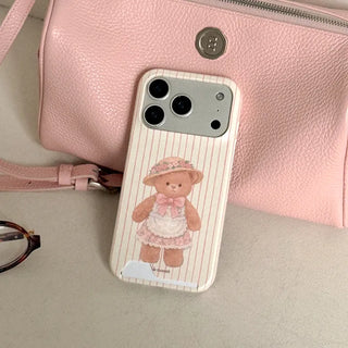 Blooming Teddy MagSafe Card Phone Case iPhone 17 Pro Hard