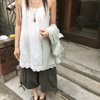 Uhari Lace Shirred Bustier Sleeveless