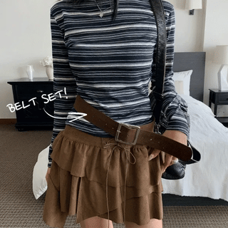 Maru Belt Striped Off-Shirt