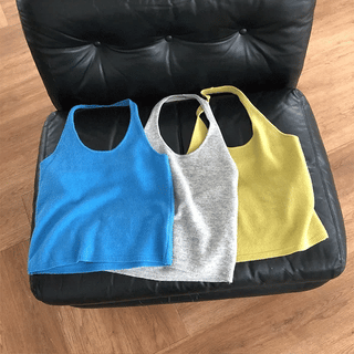 Zerpi 100% Wool Halter Knit Sleeveless