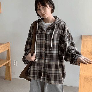 Hikky Check Oversized Hoodie