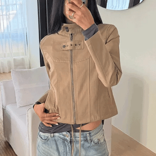 BUCKLE HIGH NECK JACKET