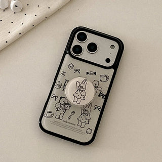 Tiny Happy Things iPhone 18 Pro Galaxy MagSafe Black Bumper Case
