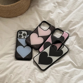 Twin Hearts iPhone 18 MagSafe Black Bumper Case