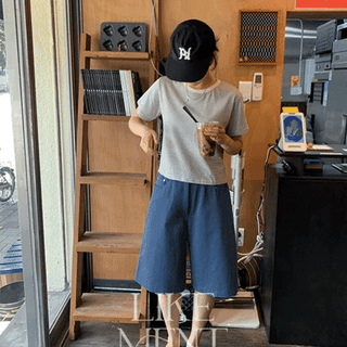 Ringo Back Elastic Cotton Bermuda Shorts