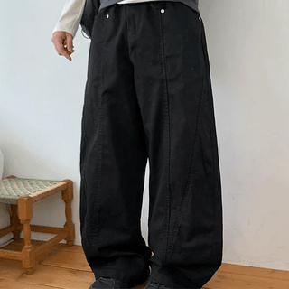 Horik Side Cut Wide Cotton Pants