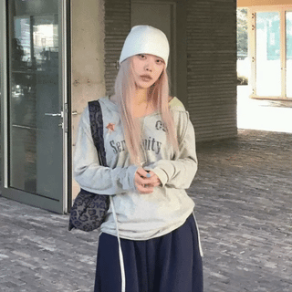 cowl neck hood sweatshirt