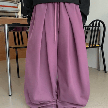 Hekin Banding String Pintuck Jogger Pants
