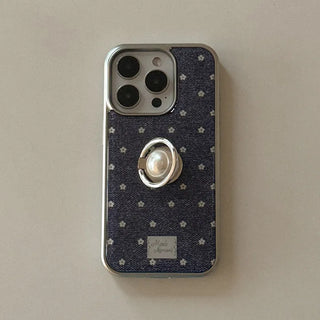 Denim Bloom iPhone 18 Pro MagSafe Silver Bumper Case