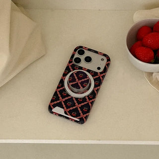 Vintage Cherry Pattern iPhone MagSafe Grip Talk Holder Epoxy