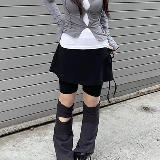 Gorpcore spandex strap skirt leggings