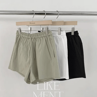 LIKEMENT JELABEE Summer Label Elastic Waist Shorts