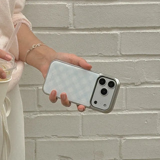 Cotton Check iPhone 18 Pro Galaxy Epoxy Silver Bumper Case