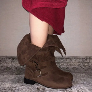Suede Fold Boots