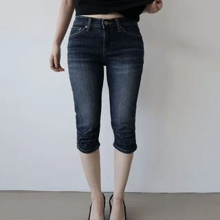 WASHED Vintage Raw Denim Capri Pants