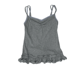 Striped Lace Sleeveless / Slip Camisole Top Striped Sleeveless Strap Sleeveless Vintage Mori Girl Layered Rock Chic High Teen