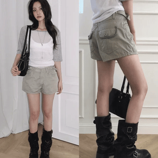 Setua Buckle Roll-up Shorts